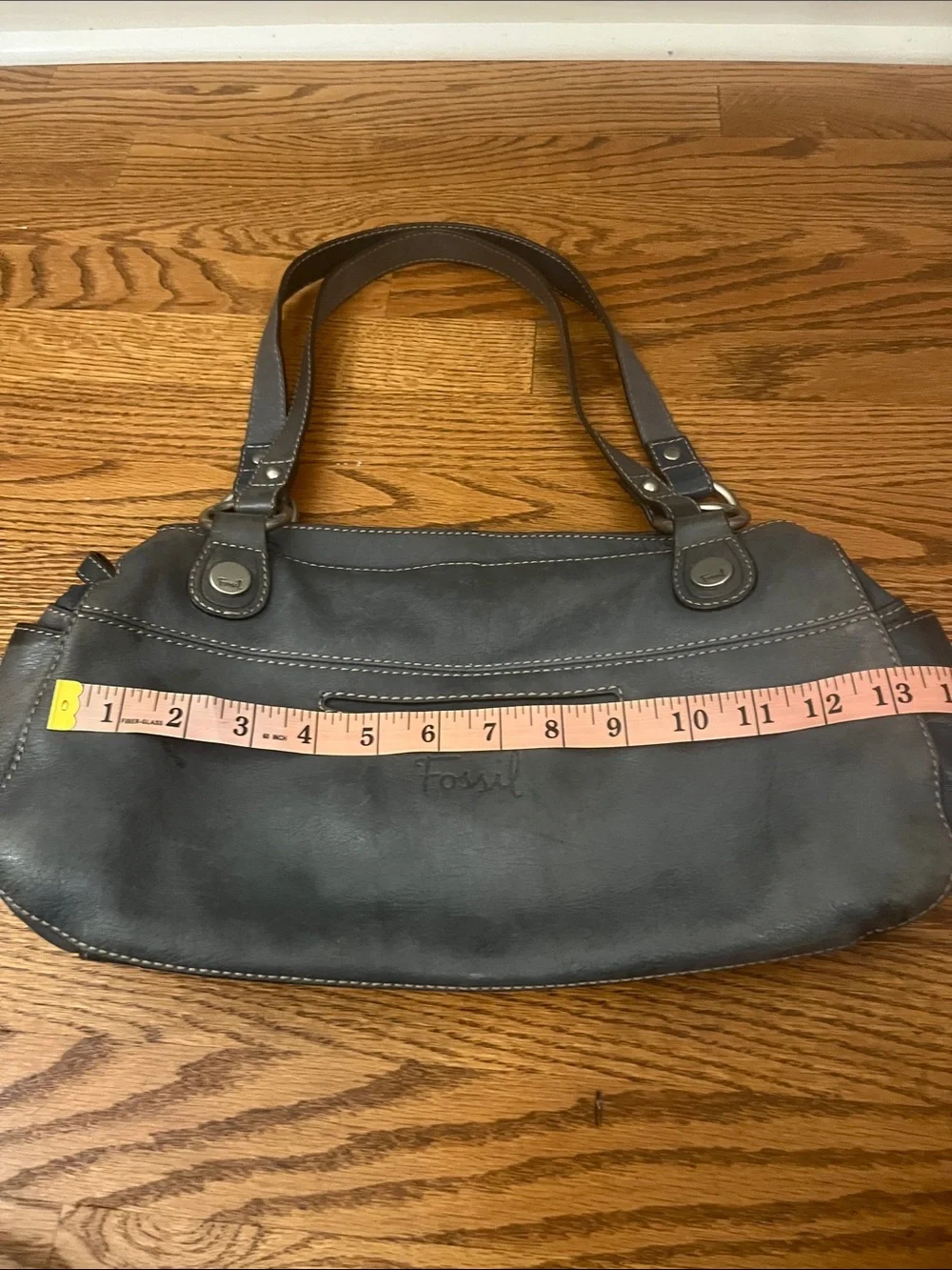 Vintage Fossil leather east-west shoulder bag